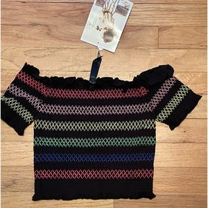NEW Zumiez Lunachix stretch off shoulder crop top size S small NWT